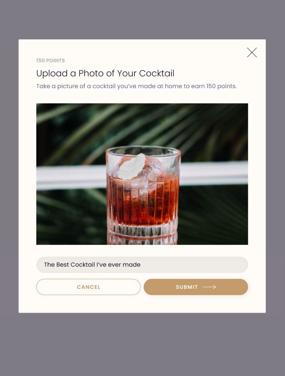 Liquor Lab loyalty photo submission interface